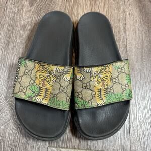 Gucci Slides Flip Flops Bengal Tiger Mens Size 6